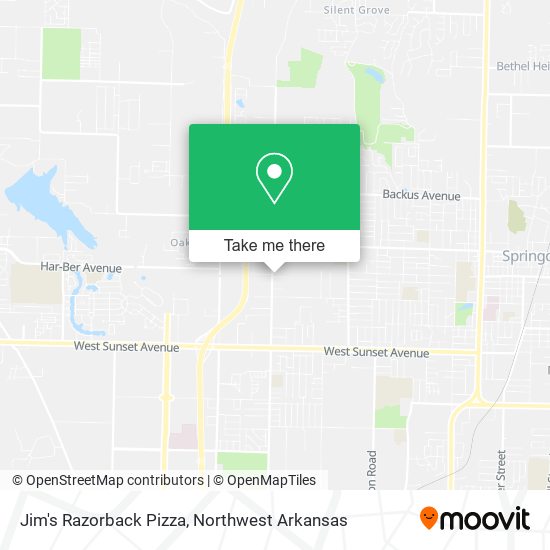 Jim's Razorback Pizza map