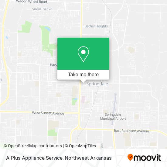 A Plus Appliance Service map