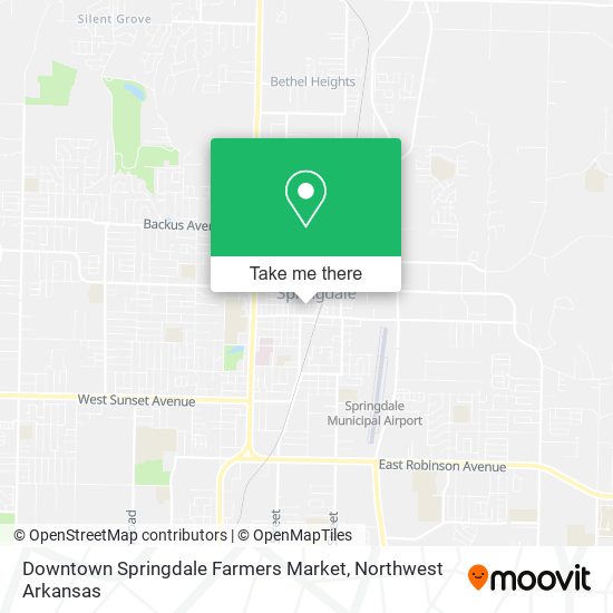 Mapa de Downtown Springdale Farmers Market