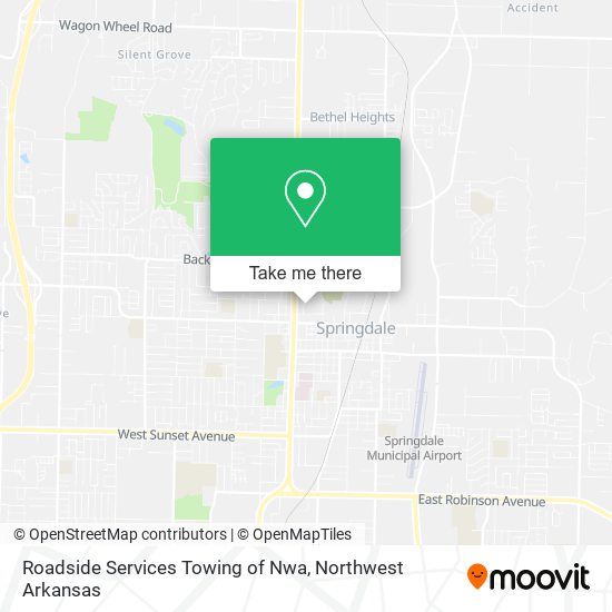 Roadside Services Towing of Nwa map