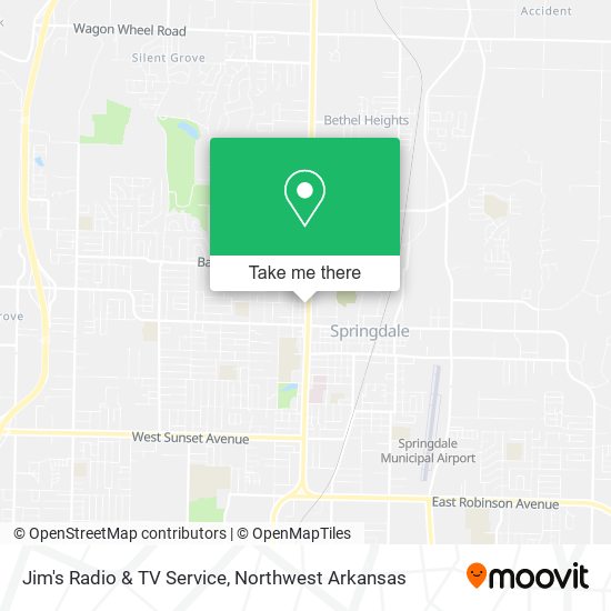 Jim's Radio & TV Service map