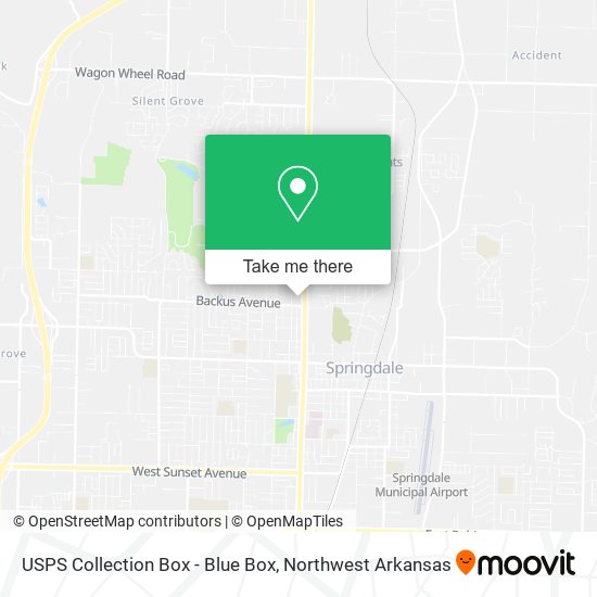 Mapa de USPS Collection Box - Blue Box