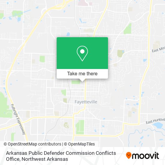 Mapa de Arkansas Public Defender Commission Conflicts Office