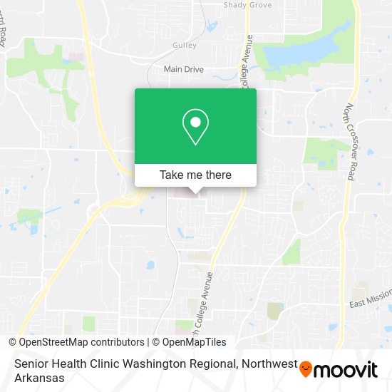 Senior Health Clinic Washington Regional map