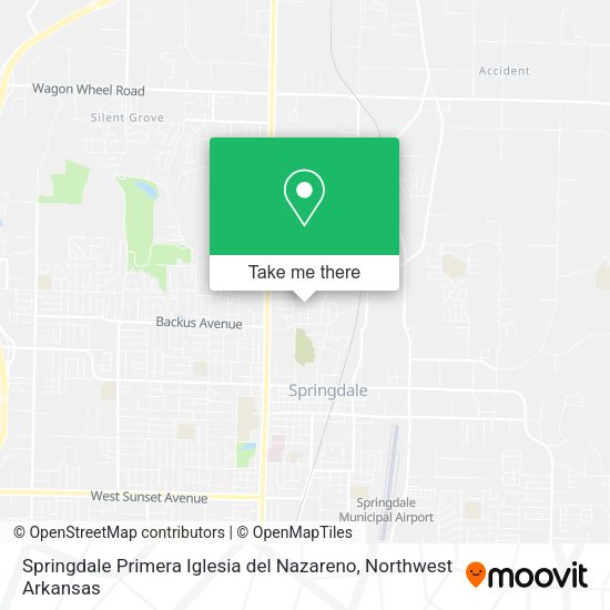 Mapa de Springdale Primera Iglesia del Nazareno