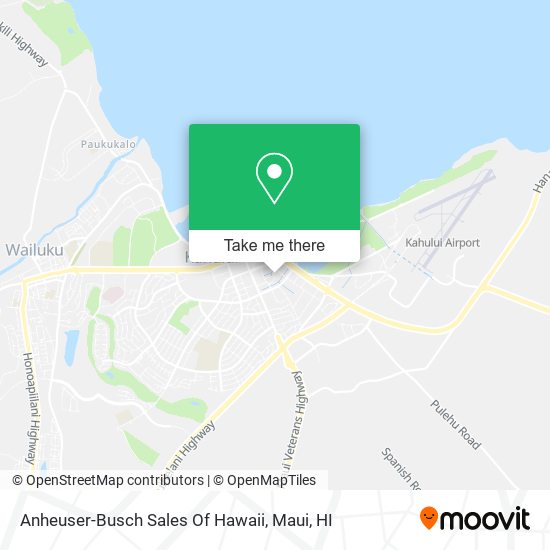 Anheuser-Busch Sales Of Hawaii map