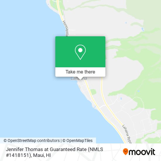 Mapa de Jennifer Thomas at Guaranteed Rate (NMLS #1418151)