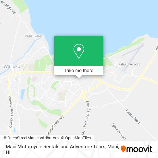 Maui Motorcycle Rentals and Adventure Tours map