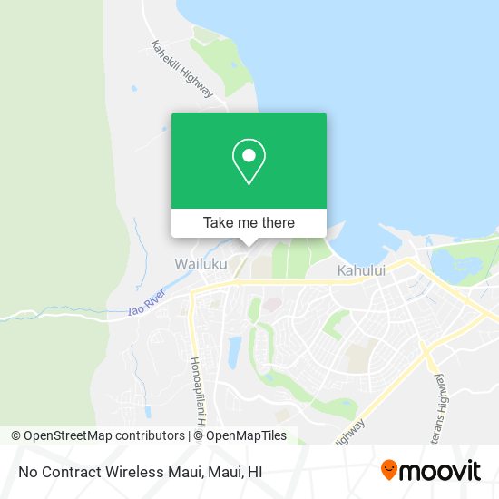 No Contract Wireless Maui map