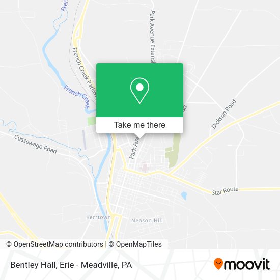 Bentley Hall map