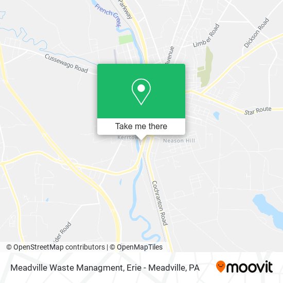 Mapa de Meadville Waste Managment