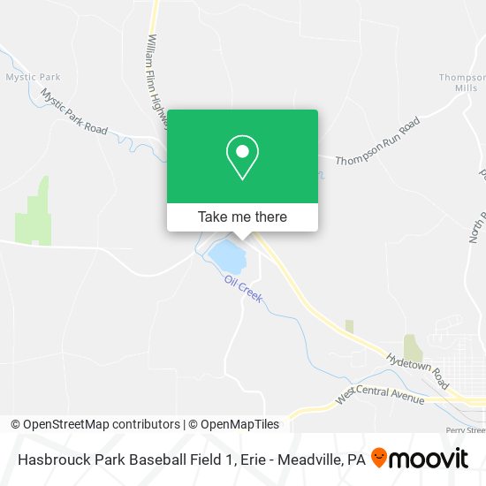 Hasbrouck Park Baseball Field 1 map