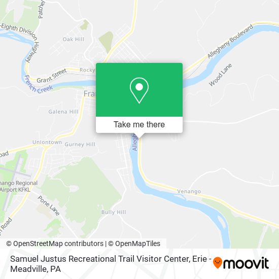 Samuel Justus Recreational Trail Visitor Center map