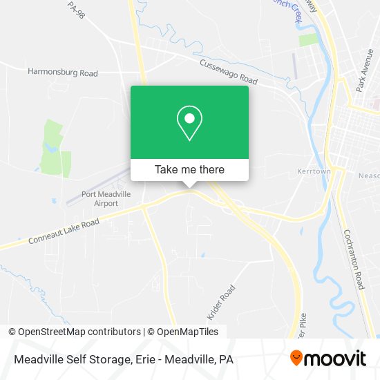 Meadville Self Storage map