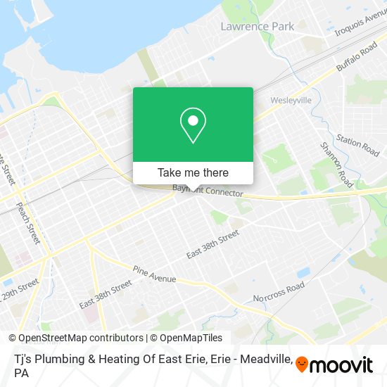 Mapa de Tj's Plumbing & Heating Of East Erie