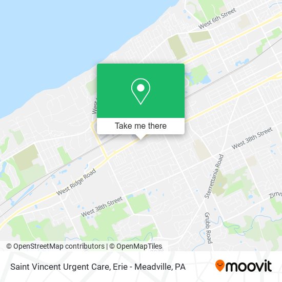 Saint Vincent Urgent Care map