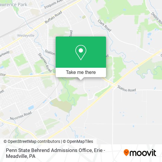 Penn State Behrend Admissions Office map
