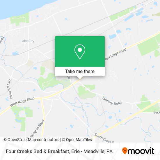 Four Creeks Bed & Breakfast map