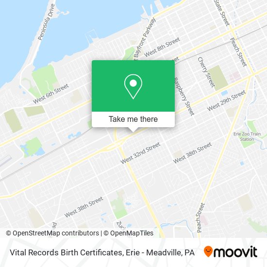 Mapa de Vital Records Birth Certificates