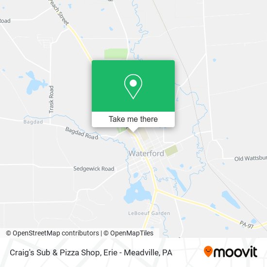 Mapa de Craig's Sub & Pizza Shop