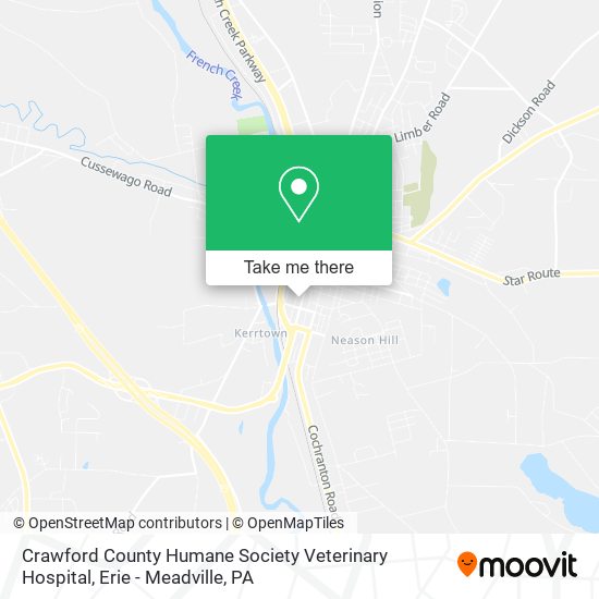 Crawford County Humane Society Veterinary Hospital map