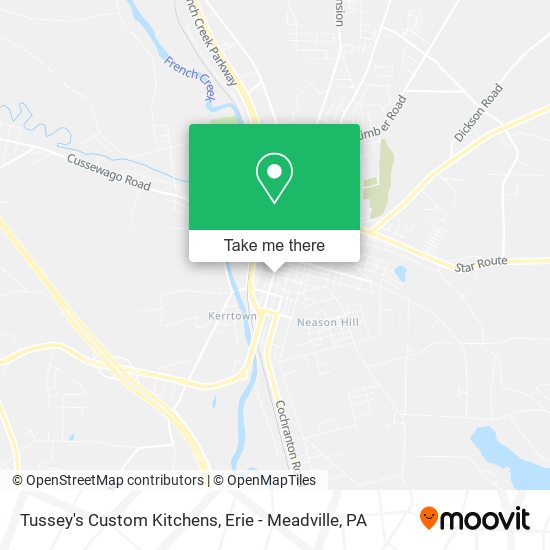 Tussey's Custom Kitchens map