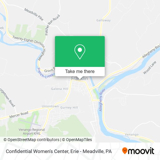 Confidential Women's Center map