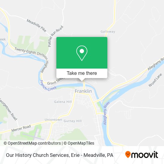 Our History Church Services map