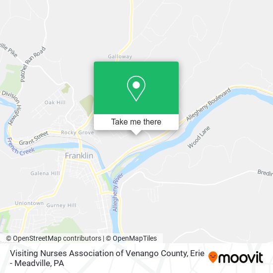 Visiting Nurses Association of Venango County map