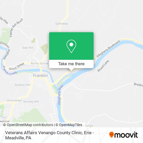Veterans Affairs Venango County Clinic map