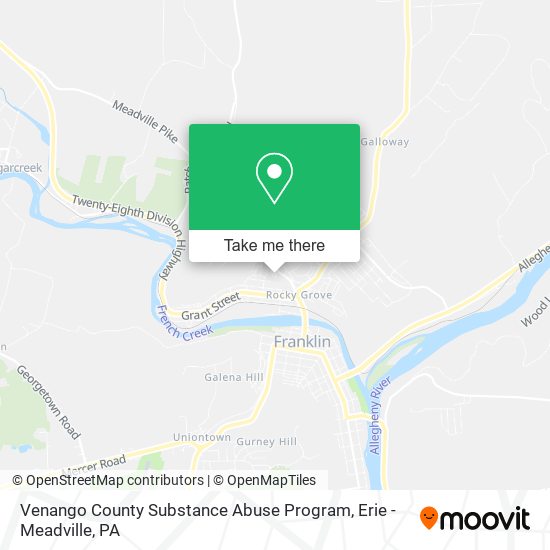 Mapa de Venango County Substance Abuse Program