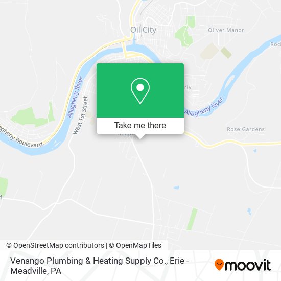 Mapa de Venango Plumbing & Heating Supply Co.