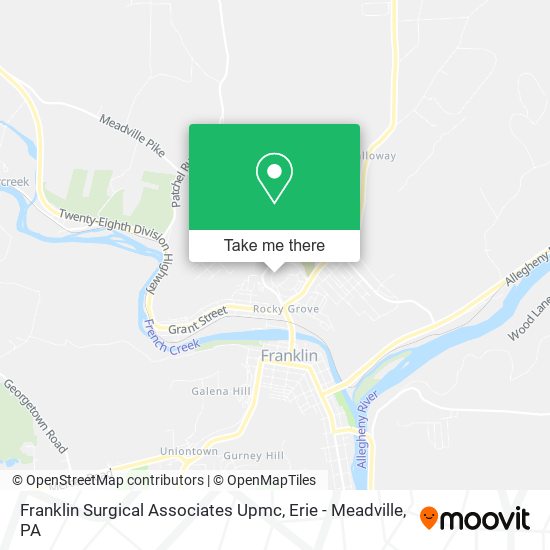 Mapa de Franklin Surgical Associates Upmc