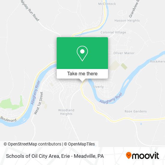 Schools of Oil City Area map