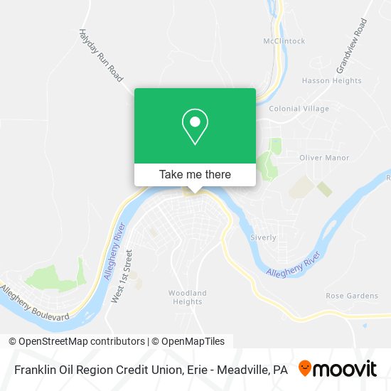 Franklin Oil Region Credit Union map