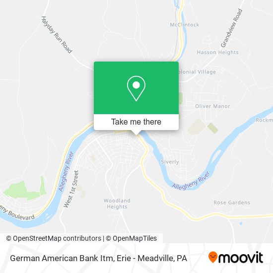 Mapa de German American Bank Itm
