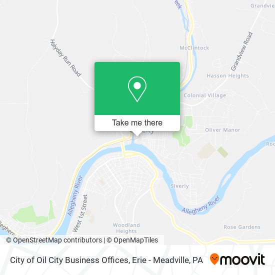 City of Oil City Business Offices map