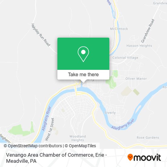 Venango Area Chamber of Commerce map