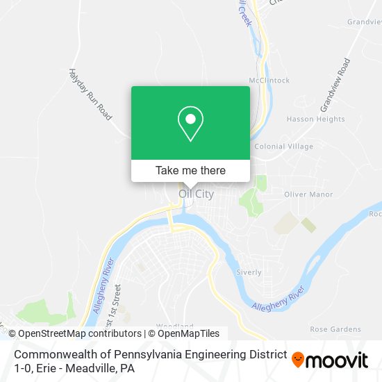 Commonwealth of Pennsylvania Engineering District 1-0 map