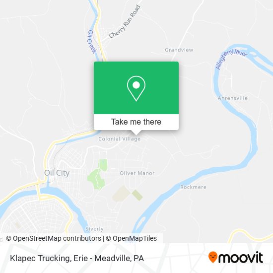 Klapec Trucking map