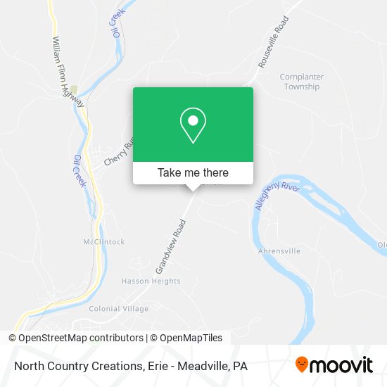 North Country Creations map