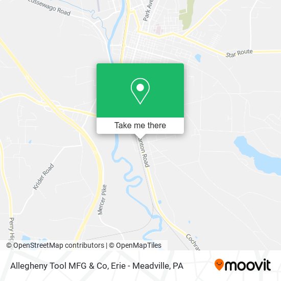 Allegheny Tool MFG & Co map