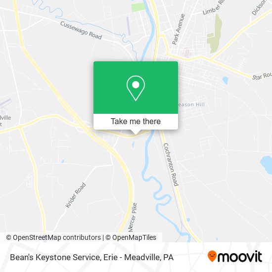 Mapa de Bean's Keystone Service