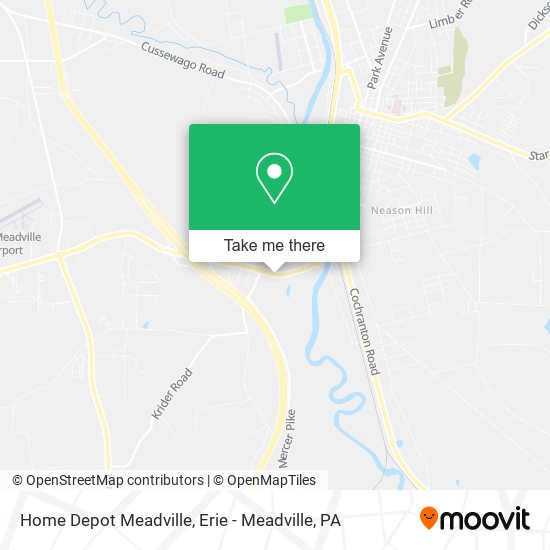 Home Depot Meadville map