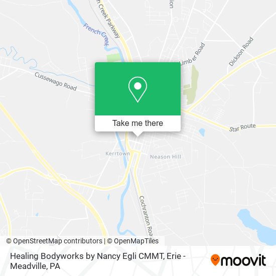 Mapa de Healing Bodyworks by Nancy Egli CMMT