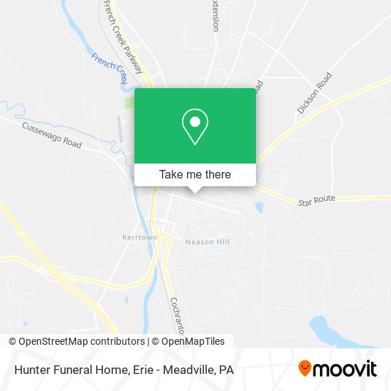 Hunter Funeral Home map