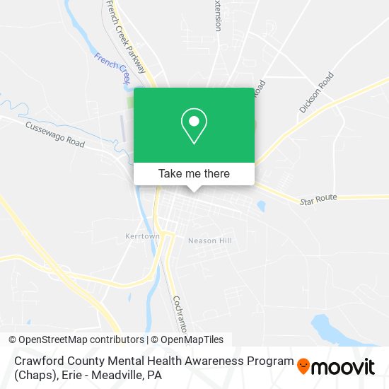 Crawford County Mental Health Awareness Program (Chaps) map