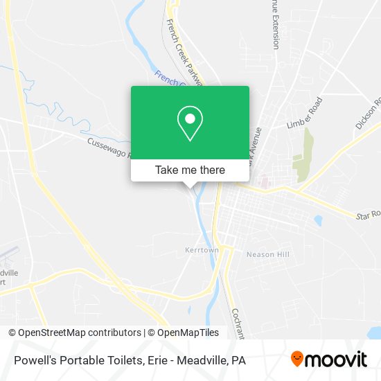 Powell's Portable Toilets map
