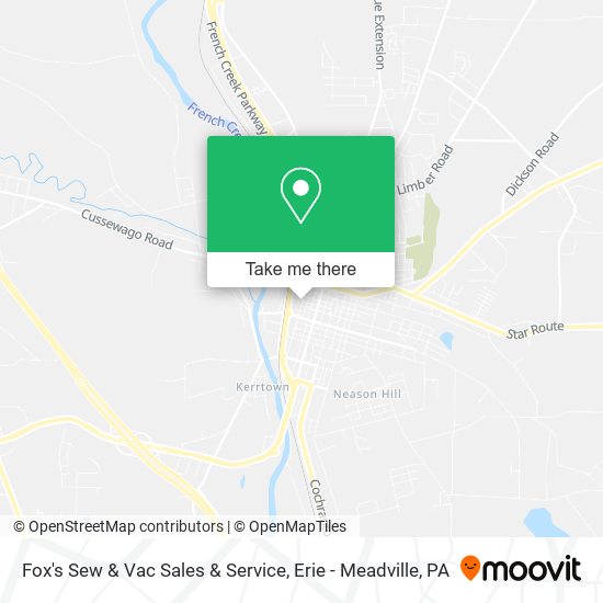 Fox's Sew & Vac Sales & Service map