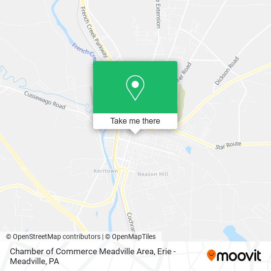 Chamber of Commerce Meadville Area map